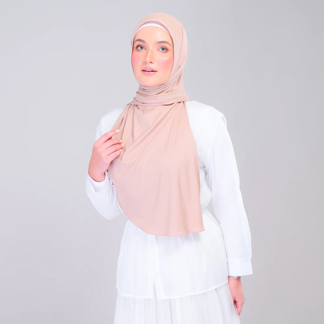 Instant Tag n' Go Shawl | Ribbed Jersey in Khaki