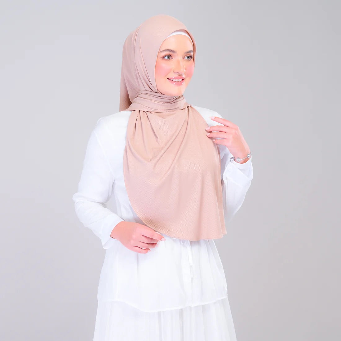 Instant Tag n' Go Shawl | Ribbed Jersey in Khaki