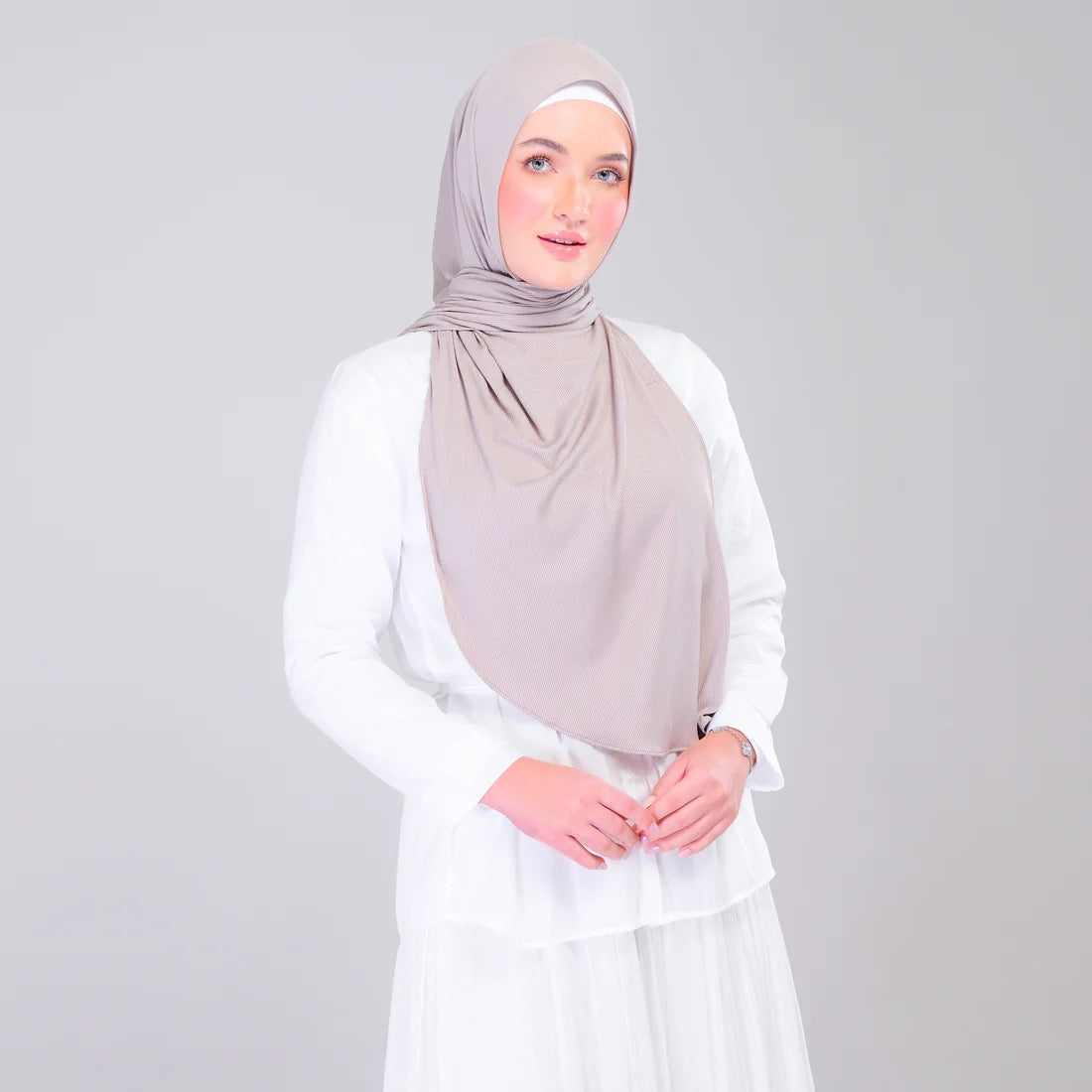 Instant Tag n' Go Shawl | Ribbed Jersey in Natural Sand