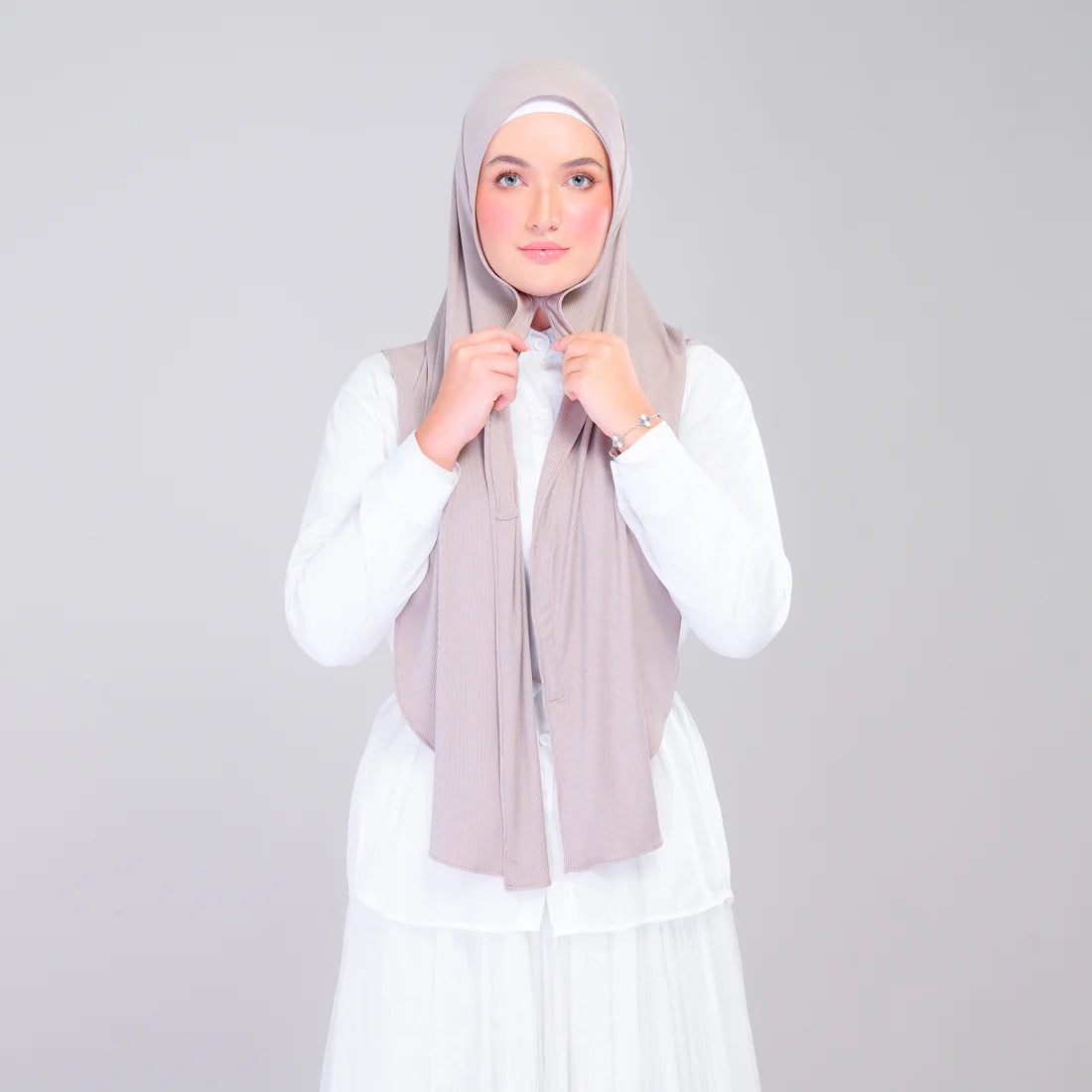 Instant Tag n' Go Shawl | Ribbed Jersey in Natural Sand