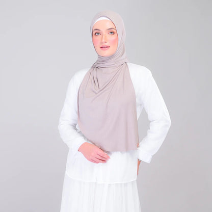 Instant Tag n' Go Shawl | Ribbed Jersey in Natural Sand