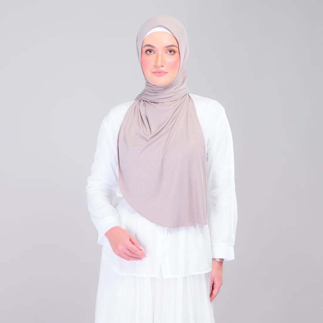 Instant Tag n' Go Shawl | Ribbed Jersey in Natural Sand