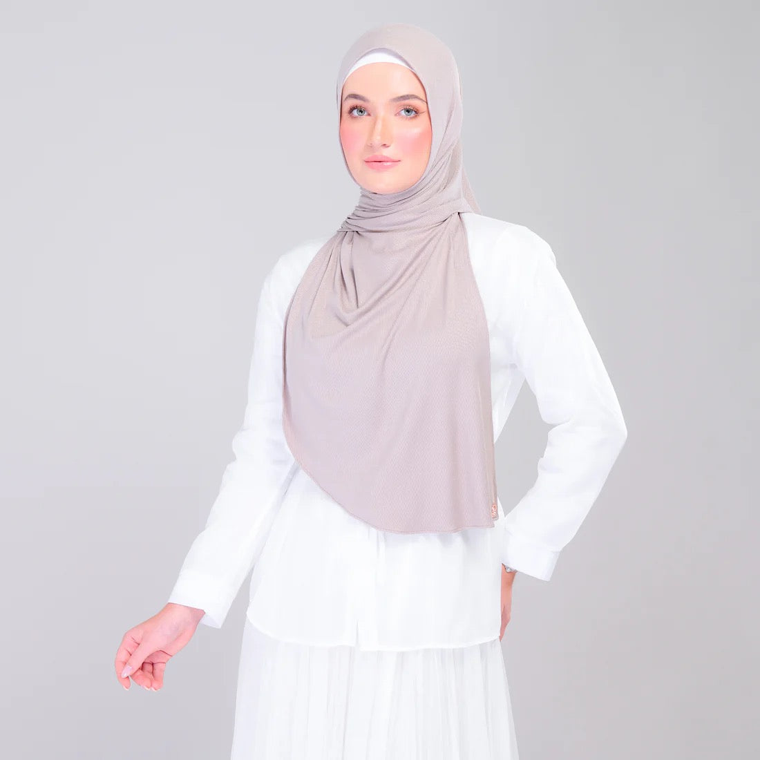 Instant Tag n' Go Shawl | Ribbed Jersey in Natural Sand