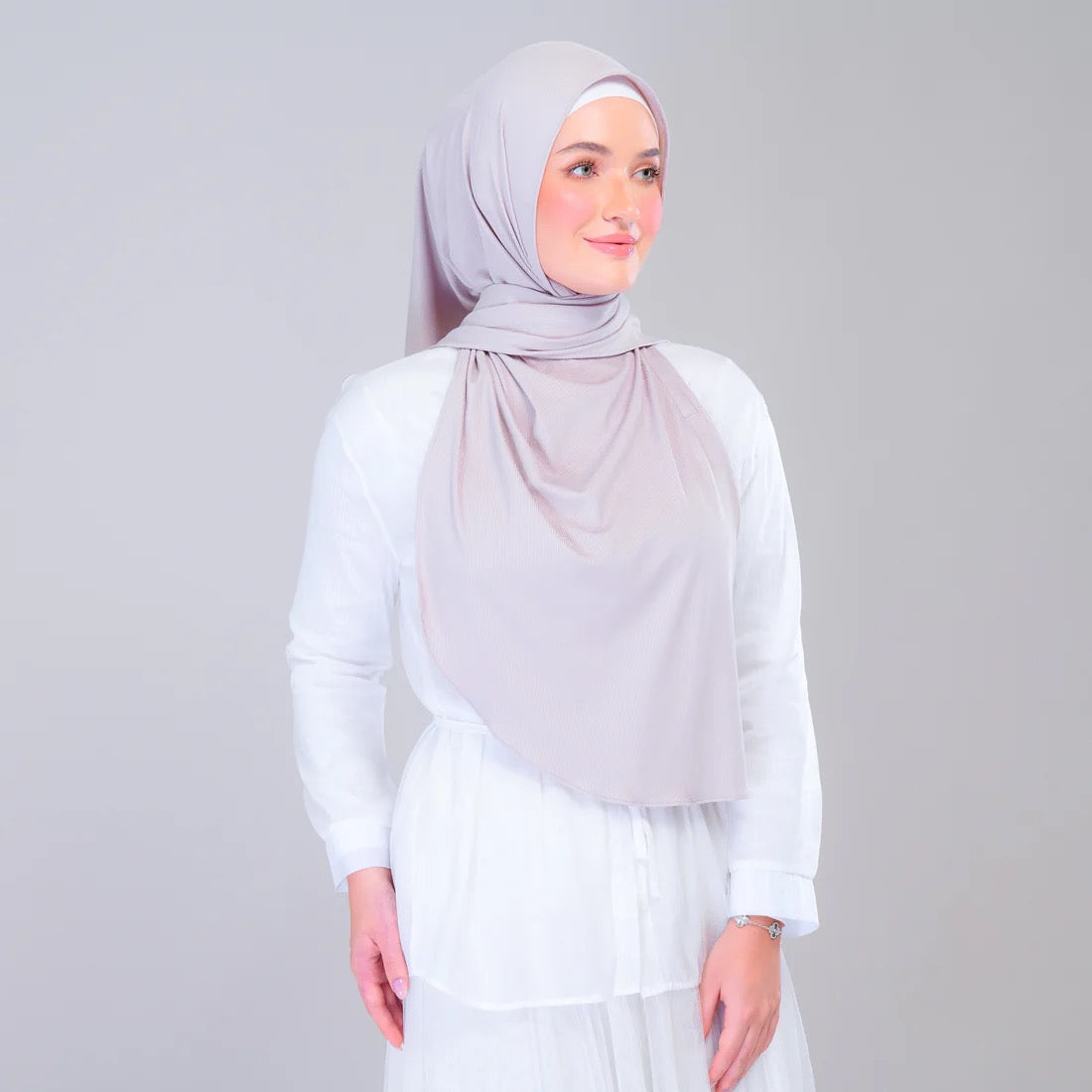 Instant Tag n' Go Shawl | Ribbed Jersey in Natural Taupe