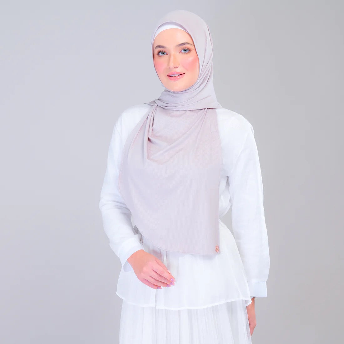 Instant Tag n' Go Shawl | Ribbed Jersey in Natural Taupe