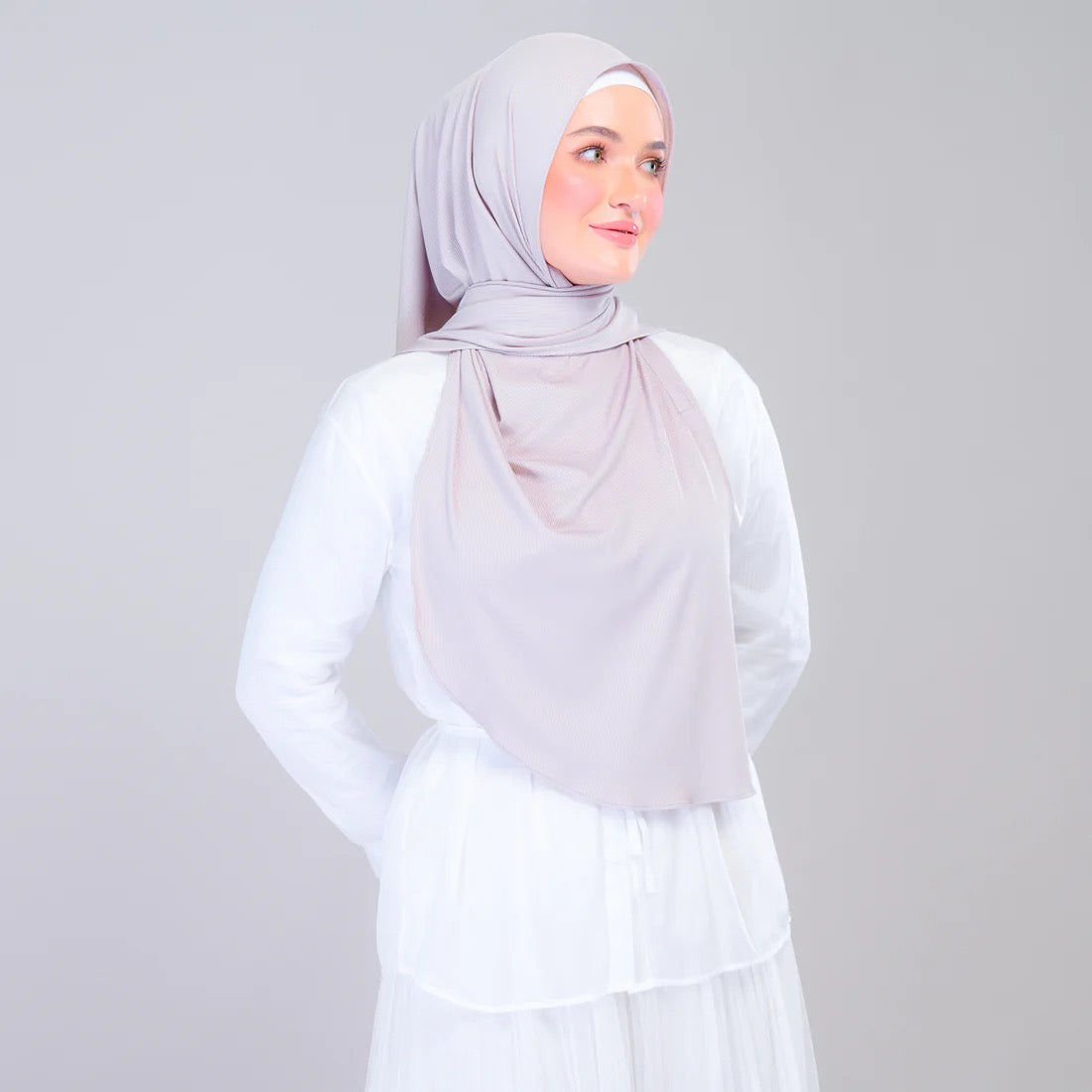 Instant Tag n' Go Shawl | Ribbed Jersey in Natural Taupe