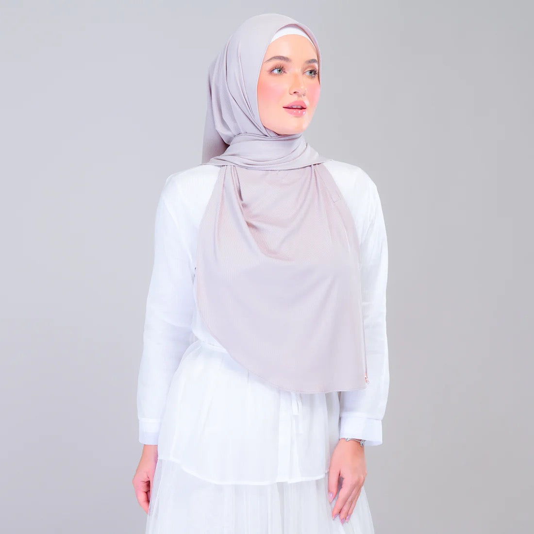 Instant Tag n' Go Shawl | Ribbed Jersey in Natural Taupe