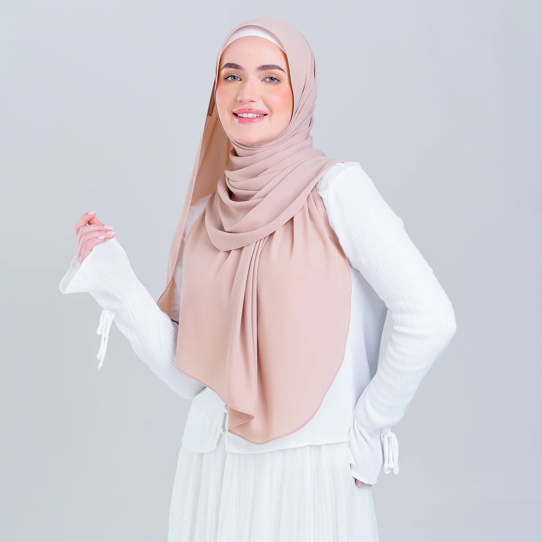 Tag n' Go Max [2M] | Premium Korean Chiffon in Nude