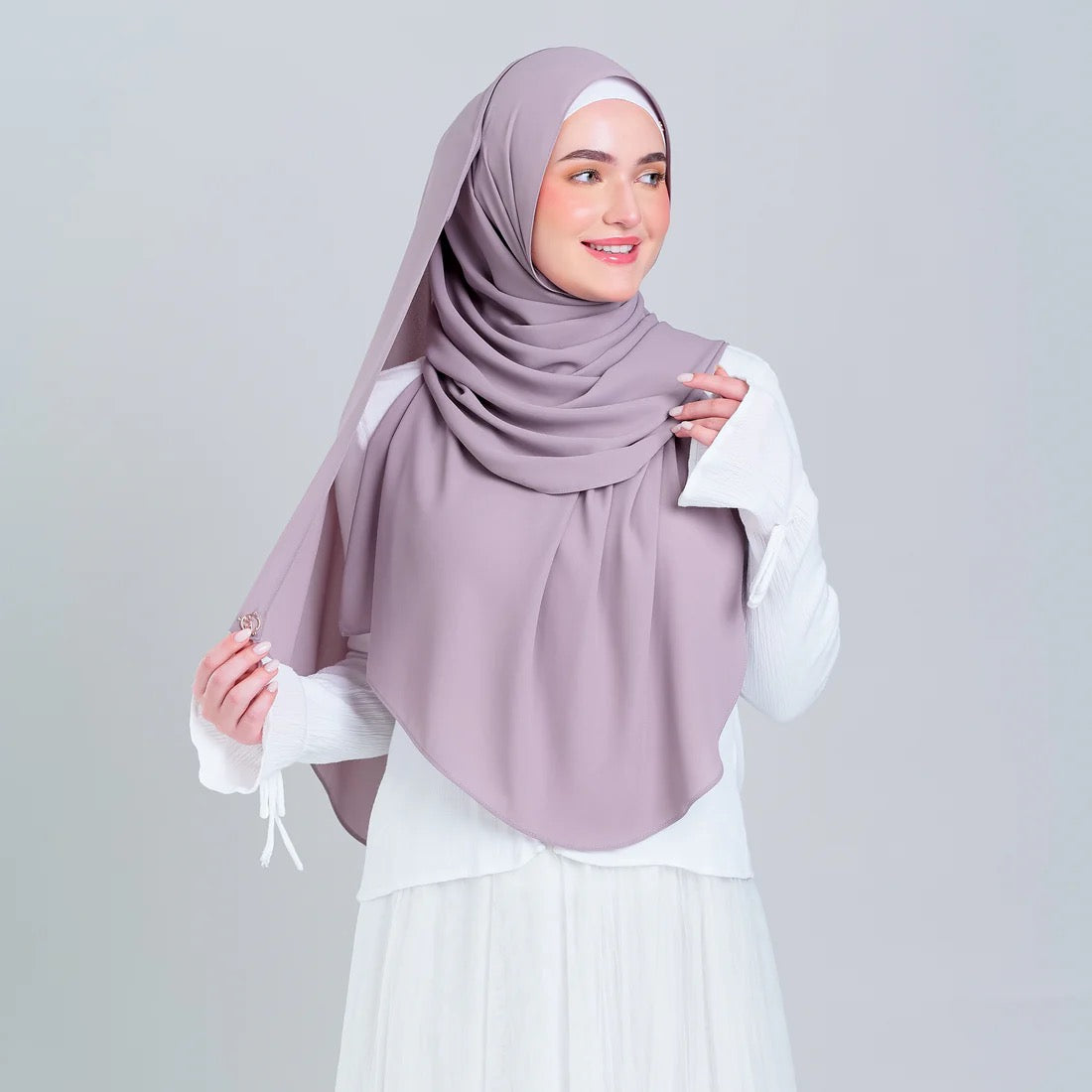 Tag n' Go Max [2M] | Premium Korean Chiffon in Ash Taupe