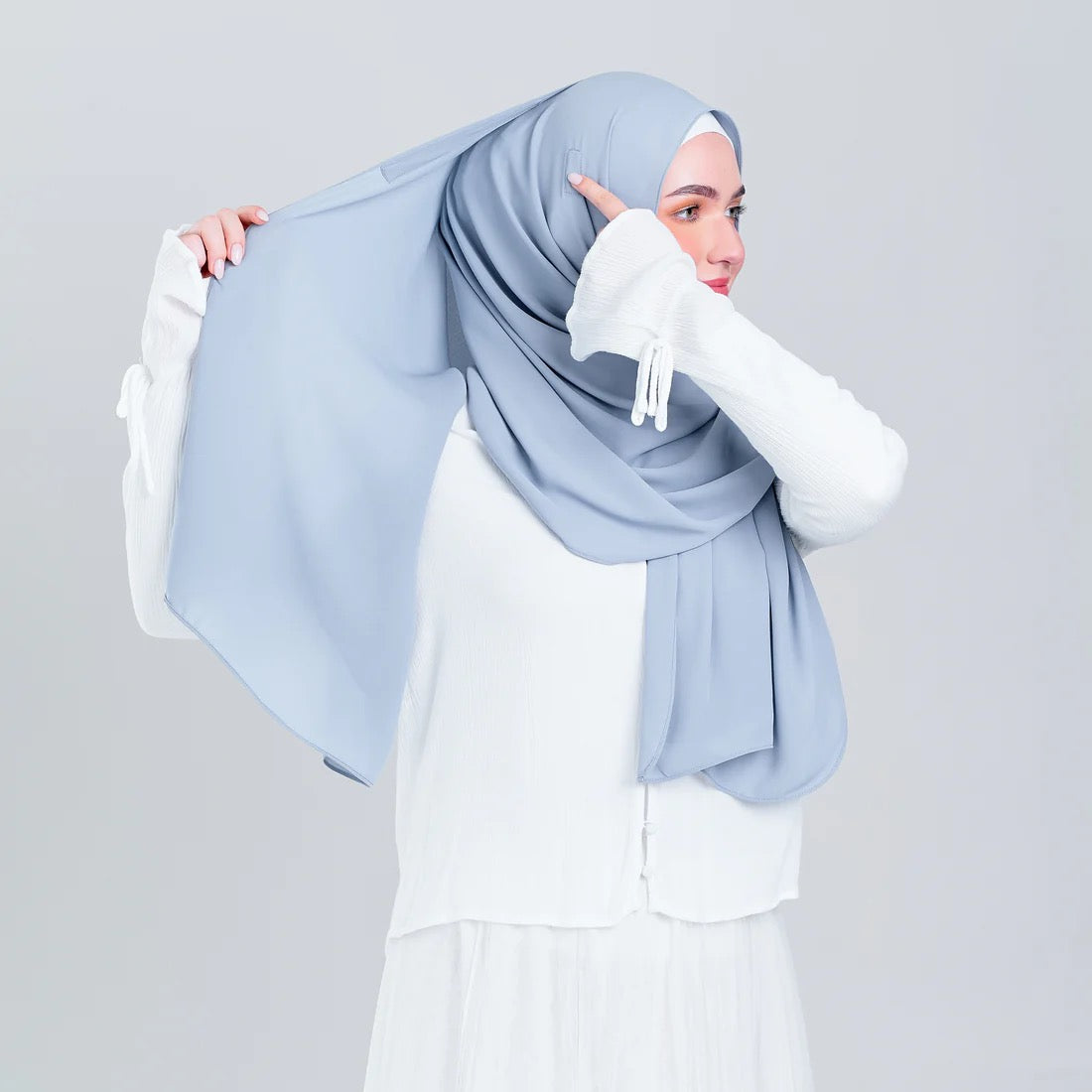 Tag n' Go Max [2M] | Premium Korean Chiffon in Powder Blue