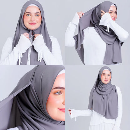 Tag n' Go Max [2M] | Premium Korean Chiffon in Deep Grey