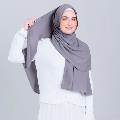 Tag n' Go Max [2M] | Premium Korean Chiffon in Deep Grey