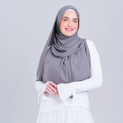 Tag n' Go Max [2M] | Premium Korean Chiffon in Deep Grey