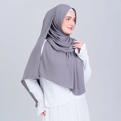 Tag n' Go Max [2M] | Premium Korean Chiffon in Deep Grey