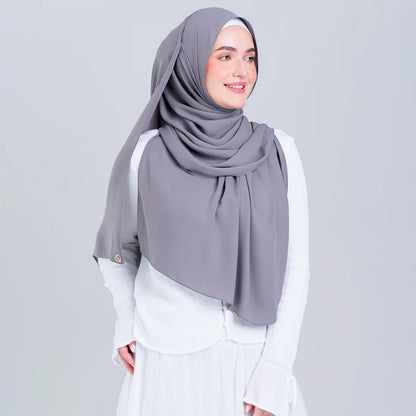 Tag n' Go Max [2M] | Premium Korean Chiffon in Deep Grey