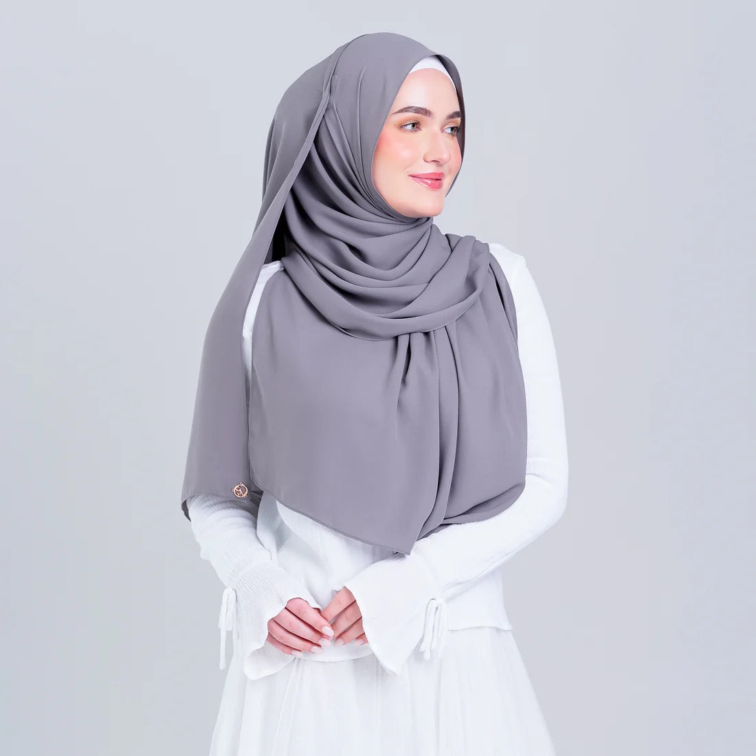 Tag n' Go Max [2M] | Premium Korean Chiffon in Deep Grey