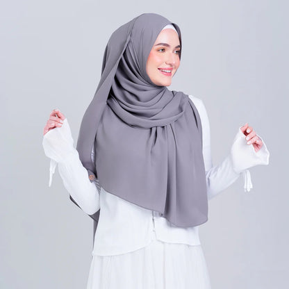 Tag n' Go Max [2M] | Premium Korean Chiffon in Deep Grey