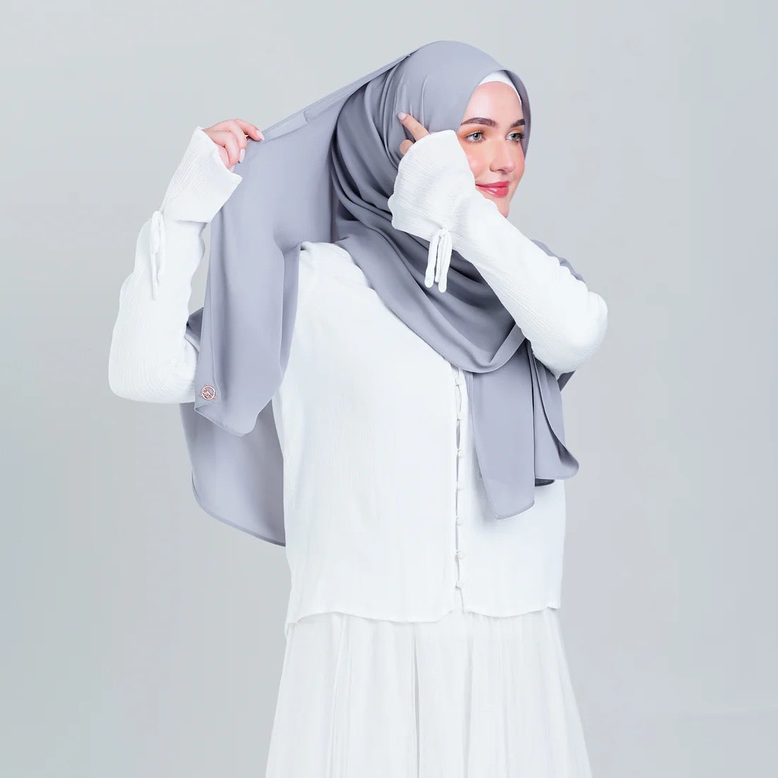 Tag n' Go Max [2M] | Premium Korean Chiffon in Light Platinum