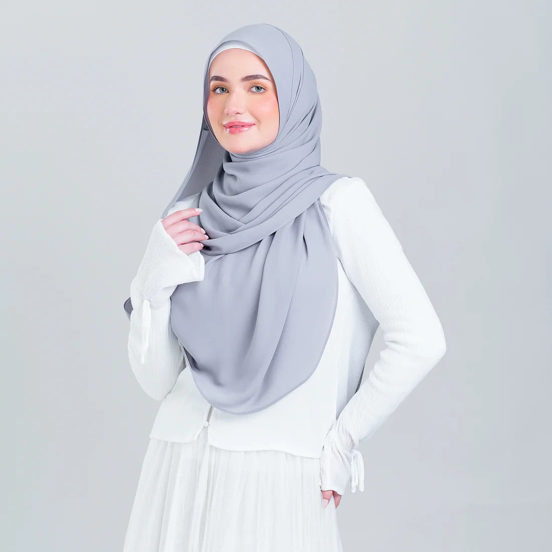 Tag n' Go Max [2M] | Premium Korean Chiffon in Light Platinum