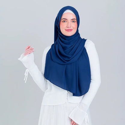 Tag n' Go Max [2M] | Premium Korean Chiffon in Midnight Blue