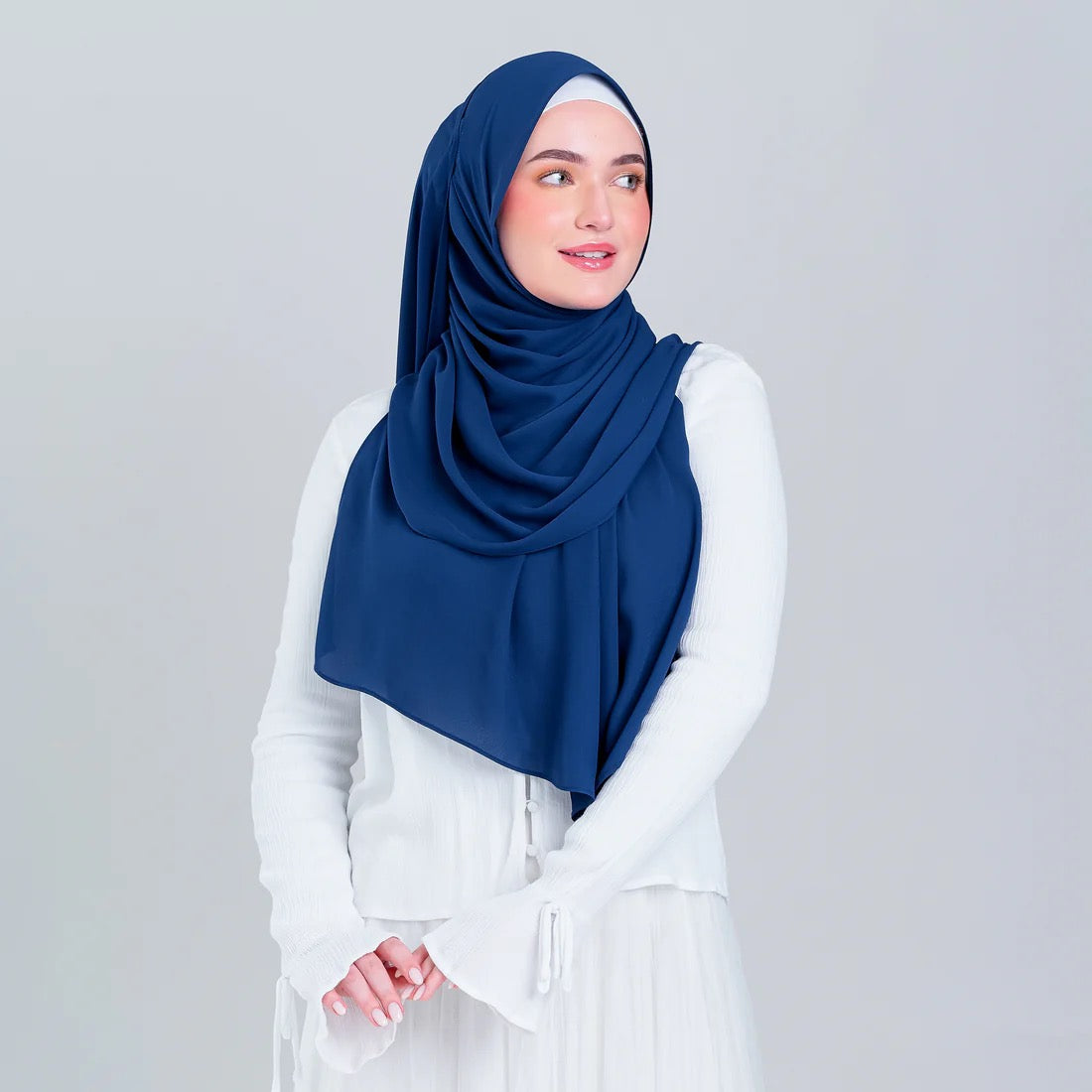 Tag n' Go Max [2M] | Premium Korean Chiffon in Midnight Blue