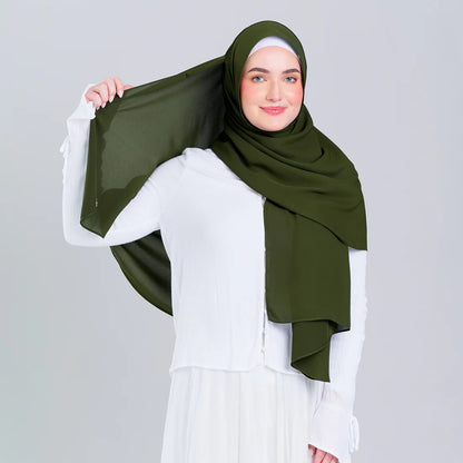 Tag n' Go Max [2M] | Premium Korean Chiffon in Olive