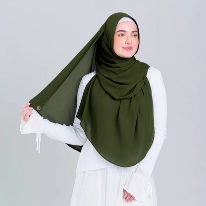 Tag n' Go Max [2M] | Premium Korean Chiffon in Olive