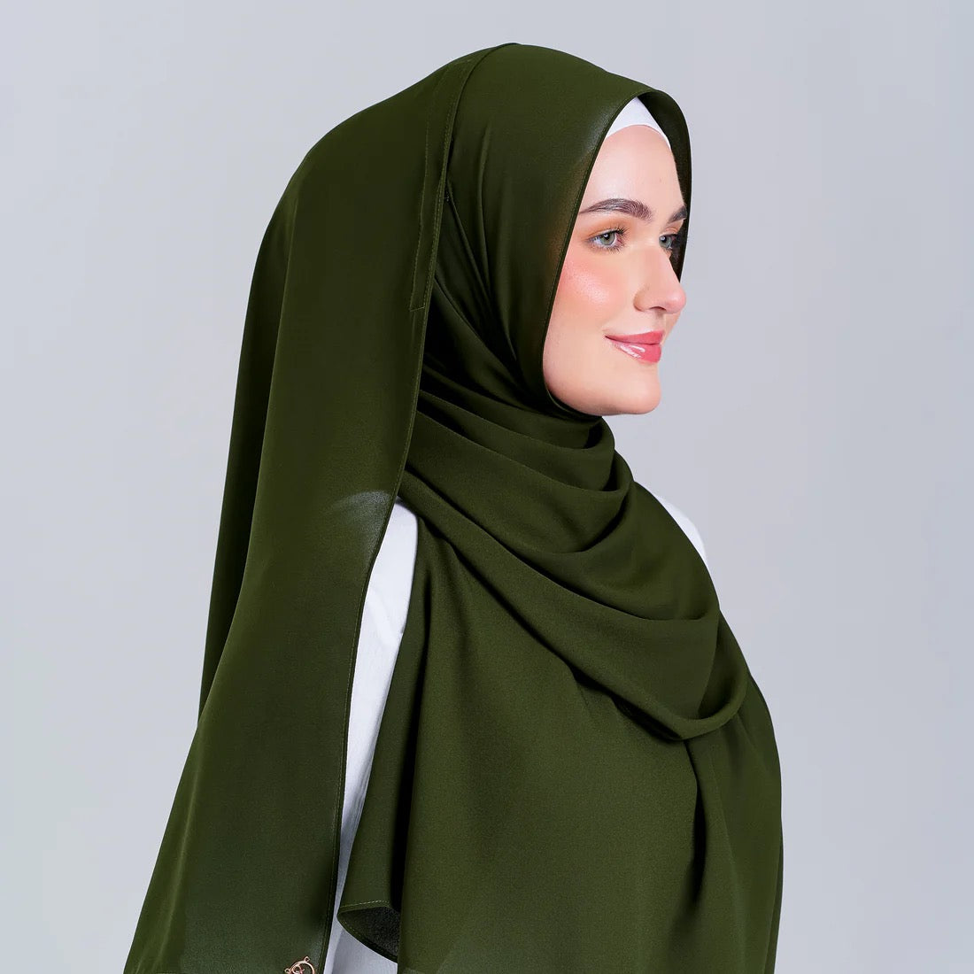 Tag n' Go Max [2M] | Premium Korean Chiffon in Olive