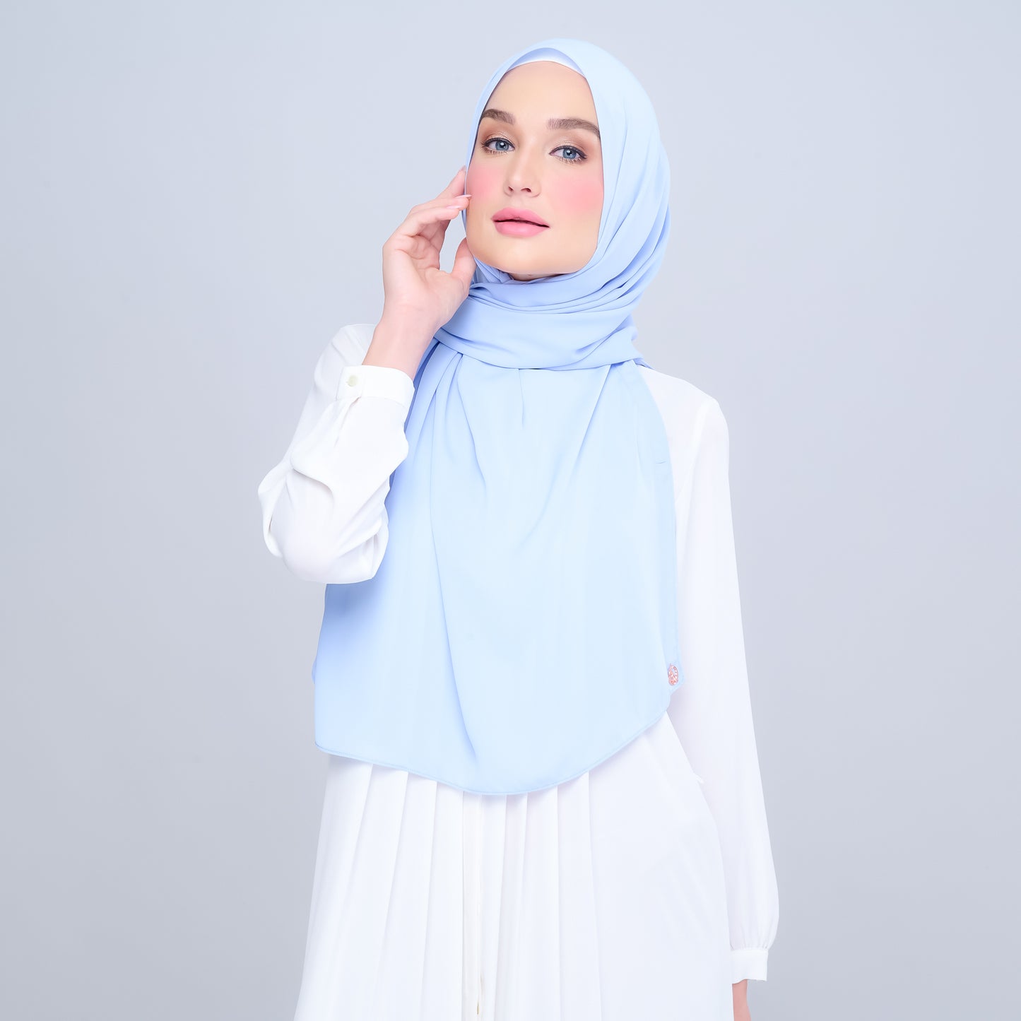 Instant Tag n' Go Shawl | Chiffon Silk in Maya Blue