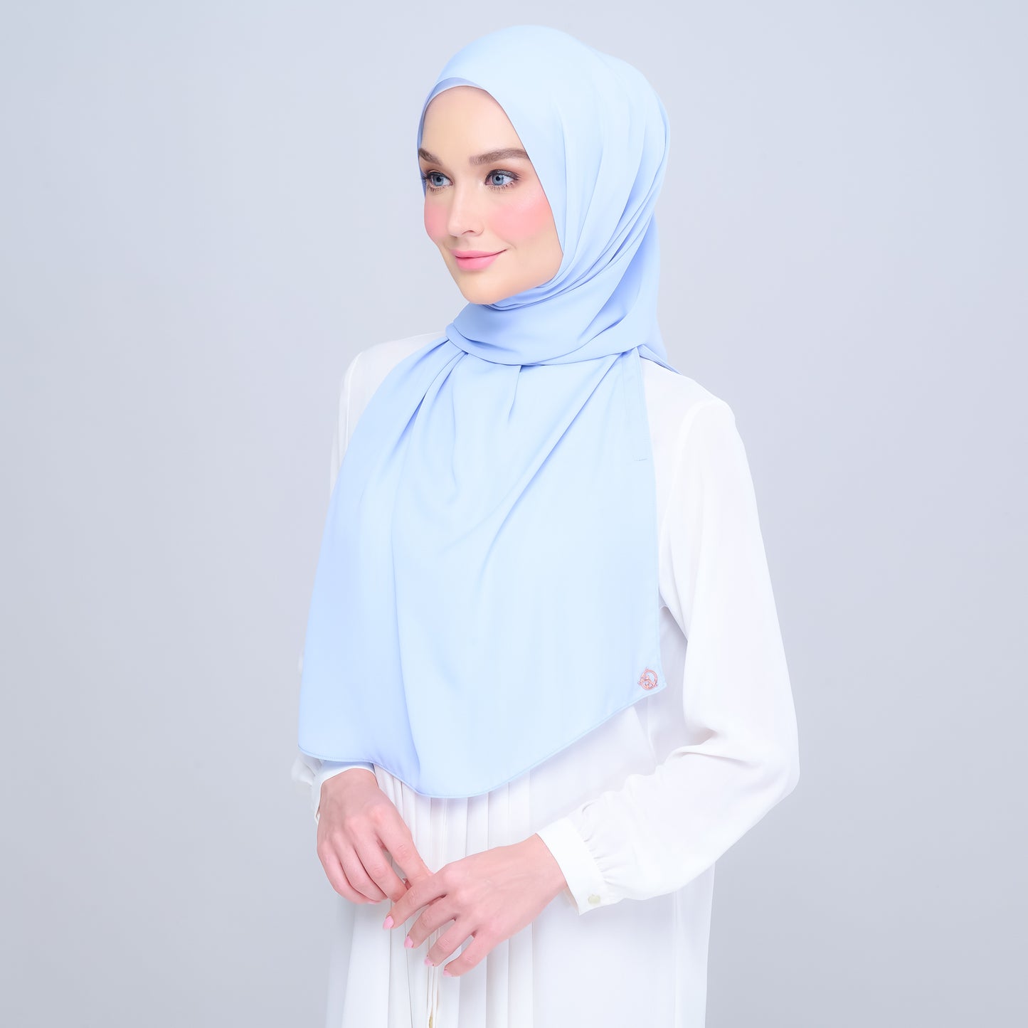 Instant Tag n' Go Shawl | Chiffon Silk in Maya Blue