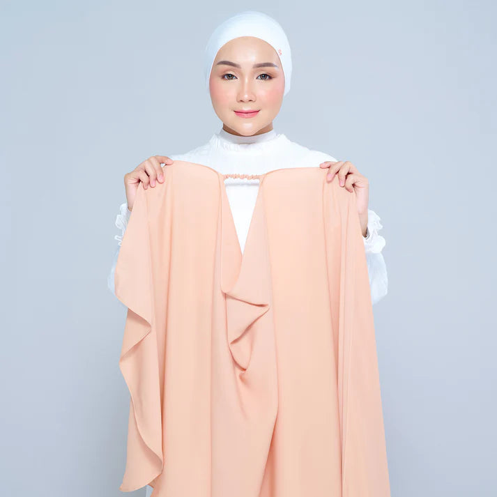 Semi Instant Sarongje | Chiffon Silk in Cantaloupe