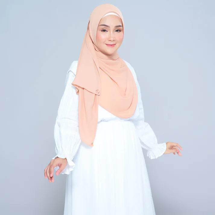 Semi Instant Sarongje | Chiffon Silk in Cantaloupe