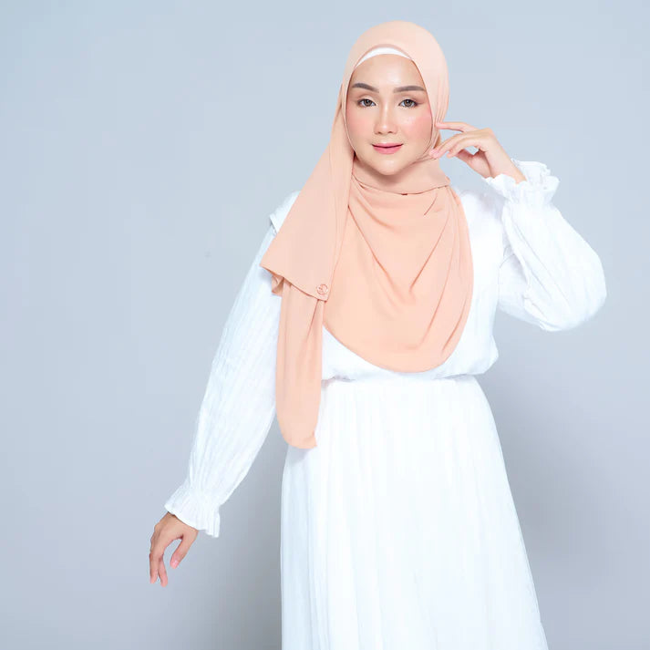 Semi Instant Sarongje | Chiffon Silk in Cantaloupe