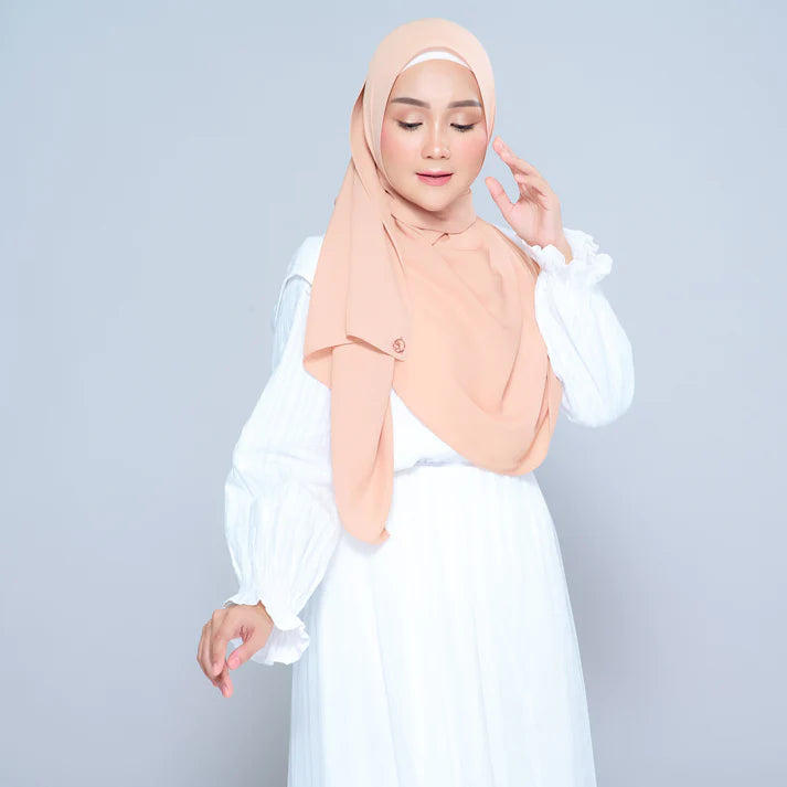 Semi Instant Sarongje | Chiffon Silk in Cantaloupe