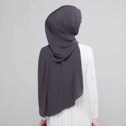 Instant Tag n' Go Shawl | Chiffon Silk in Dark Grey