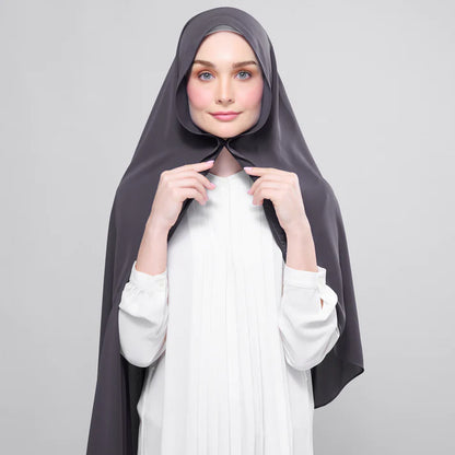 Instant Tag n' Go Shawl | Chiffon Silk in Dark Grey