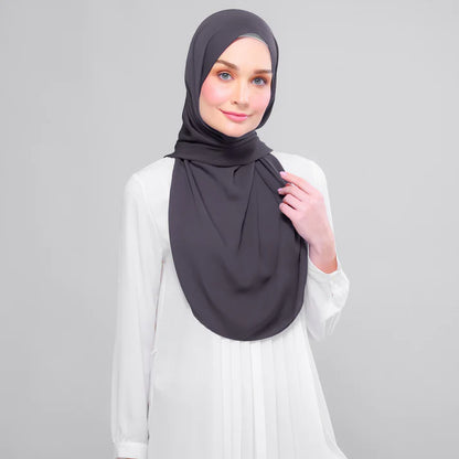 Instant Tag n' Go Shawl | Chiffon Silk in Dark Grey