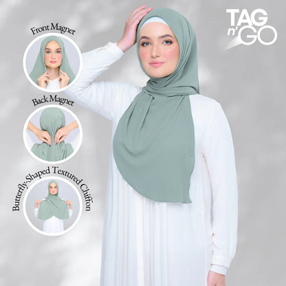 Instant Tag n' Go Butterfly | Textured Chiffon in Dusty Green