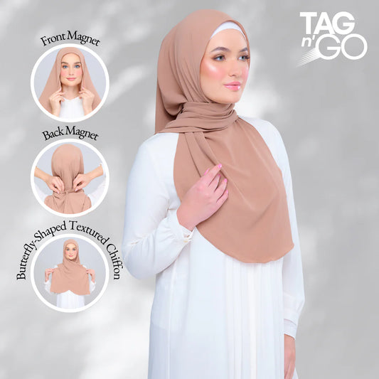 Instant Tag n' Go Butterfly | Textured Chiffon in Dark Latte