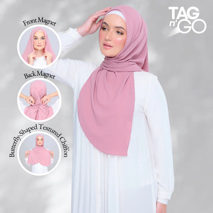 Instant Tag n' Go Butterfly | Textured Chiffon in Dusty Pink