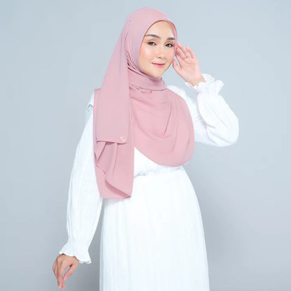 Semi Instant Sarongje | Chiffon Silk in Dusty Pink