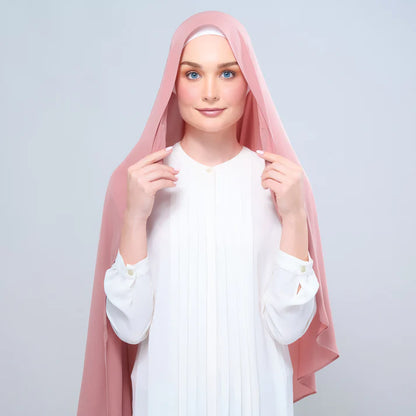 Instant Tag n' Go Shawl | Chiffon Silk in Dusty Pink