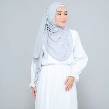 Semi Instant Sarongje | Chiffon Silk in Light Grey