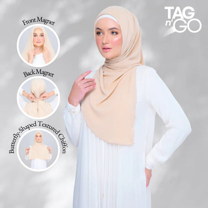 Instant Tag n' Go Butterfly | Textured Chiffon in Light Nude