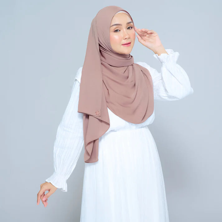 Semi Instant Sarongje | Chiffon Silk in Mocha Taupe