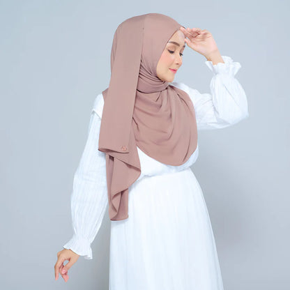 Semi Instant Sarongje | Chiffon Silk in Mocha Taupe