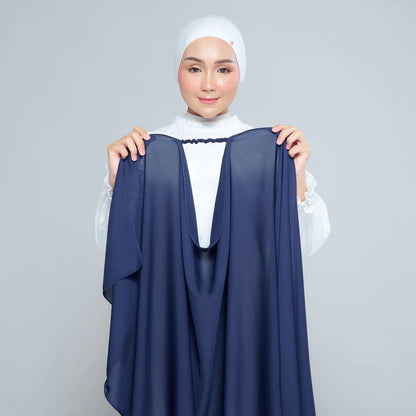 Semi Instant Sarongje | Chiffon Silk in Navy Blue