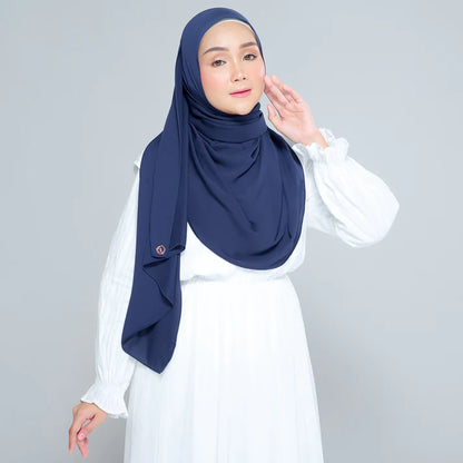 Semi Instant Sarongje | Chiffon Silk in Navy Blue