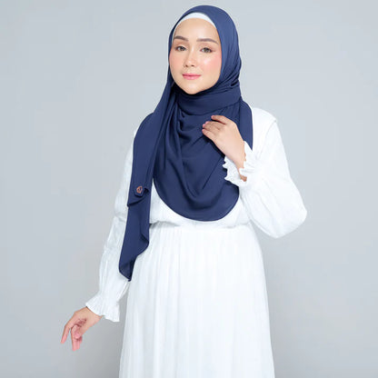 Semi Instant Sarongje | Chiffon Silk in Navy Blue