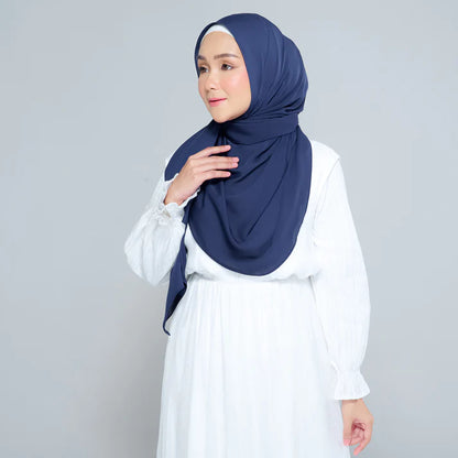 Semi Instant Sarongje | Chiffon Silk in Navy Blue